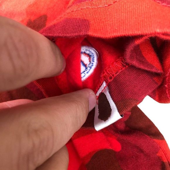 A Bathing Ape Bape X Champion T Shirt Red Camo Small - Picture 16 of 16